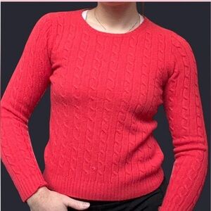 J. Crew Women's Cable Knit Sweater - Coral